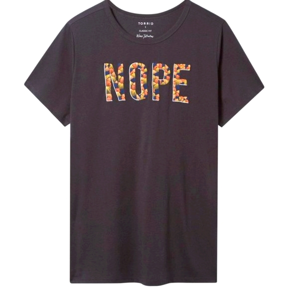 ❤️NWT VINTAGE TORRID TEE - "NOPE" GRAPHIC - GRAPHIC JERSEY SHIRT - PLUS SIZE - Picture 1 of 13
